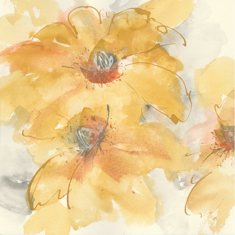 Golden Clematis I par Chris Paschke - reproduction d'art sur toile tendue, H 20 po x l 20 po, Non, Cadre flottant doré