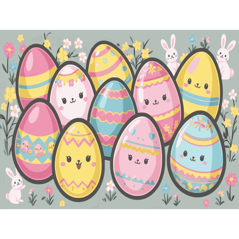 The Holiday Aisle® Easter Spring Holiday Rug, Rectangle 8' x 12'