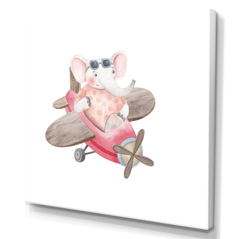 Mignon enfants éléphant volant, L 16 po x H 16 po x P 1 po, Toile tendue