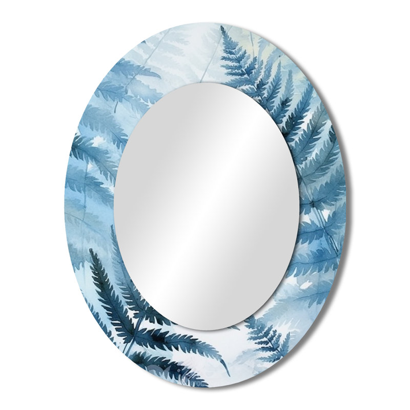 Fond de miroir bleu fougère bleue III, 43 po x 33 po