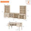 Ensemble de bureau et de meuble télé de style campagnard, centre de divertissement avec tablettes pour téléviseurs de 75 po ou moins, bureau d'écriture pour bureau personnel et salon, beige