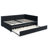 Full Size Upholstered Daybed With Trundle, Black Velvet Bed, Comfortable And , Vertical Stripe Pattern For A Stylish Contemporary Aesthetic, Suitable Family Rooms Bedrooms, Reinforced Eucalyptus