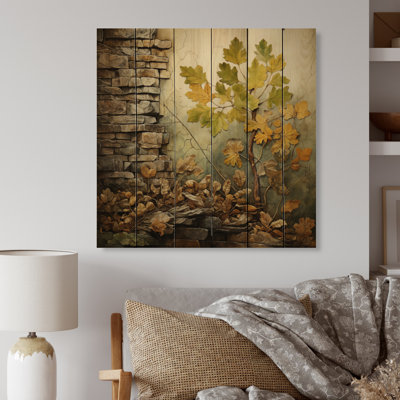 Green Oak Tree Whispers of History I - Tree Oak Print on Natural Pine Wood -  Red Barrel Studio®, A496097815584784BFBC4590BF91EF14