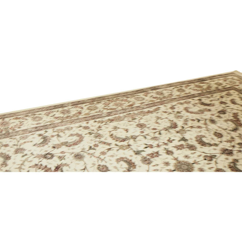 Hand Knotted Oriental Area Rug in Ivory