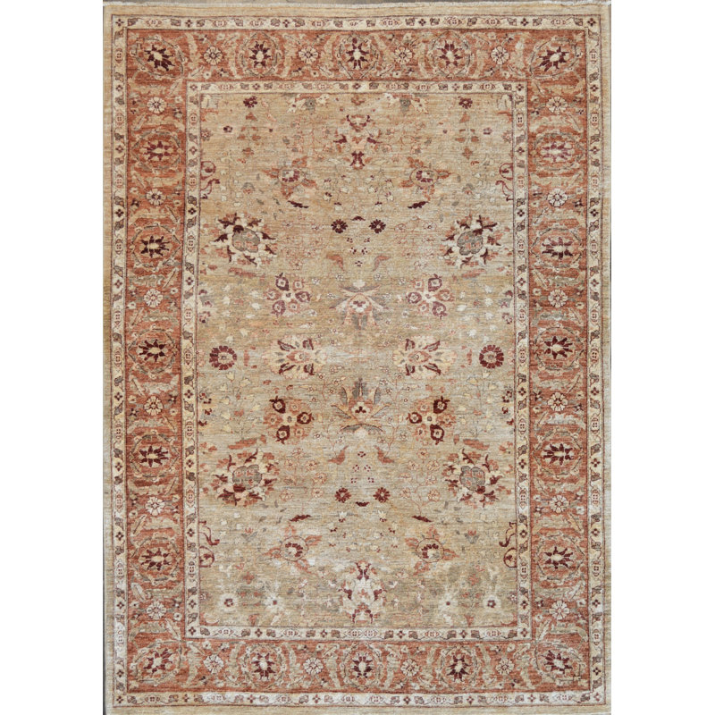Tapis beige/brun en laine
