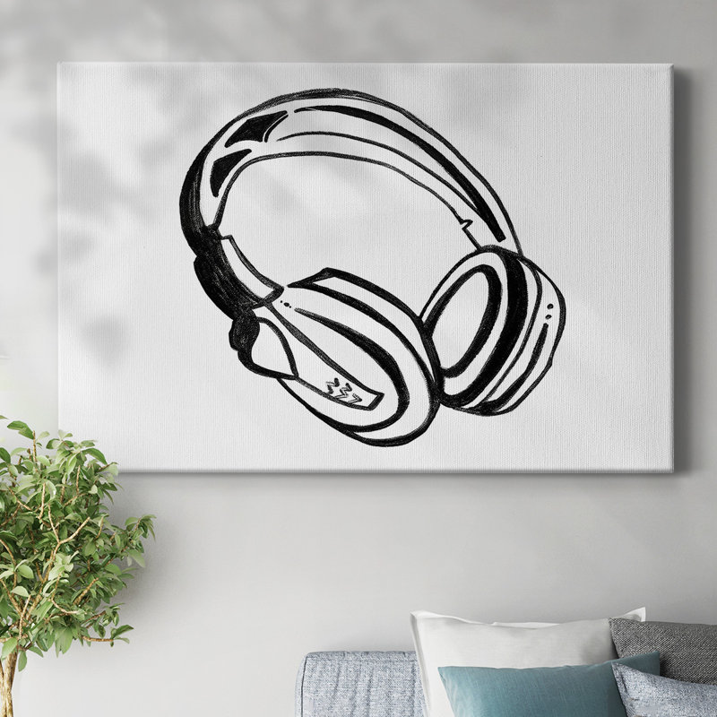 Casque avec croquis sur toile tendue, H 12 po x l 18 po