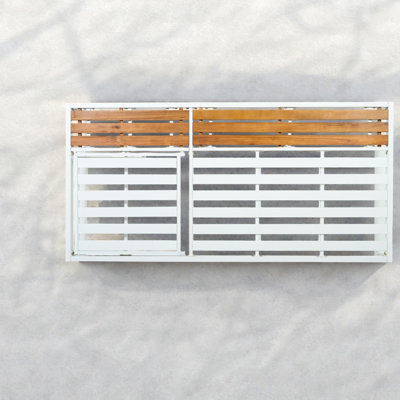 Méridiennes de patio réglables avec rangement, extérieur en bois et métal moderne