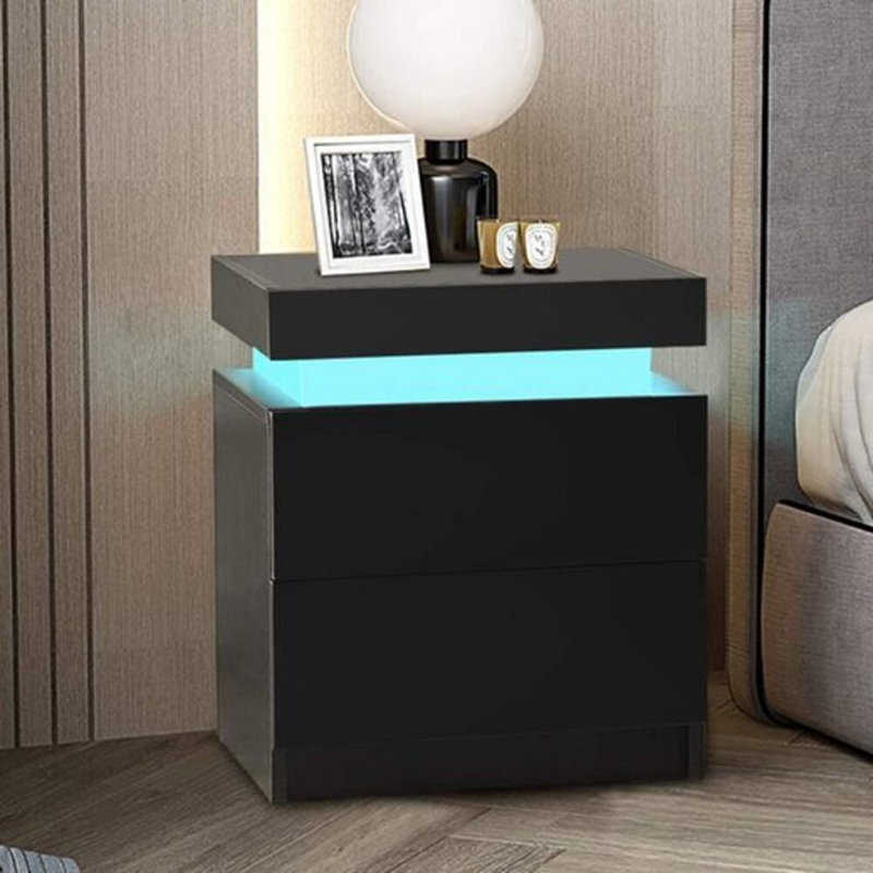 Arthurine 45cm W Manufactured Wood Bedside Table