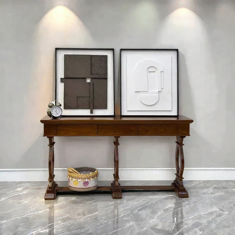 Console Retro Classical, H 31,5 po x l 62,99 po x P 15,75 po, Brun