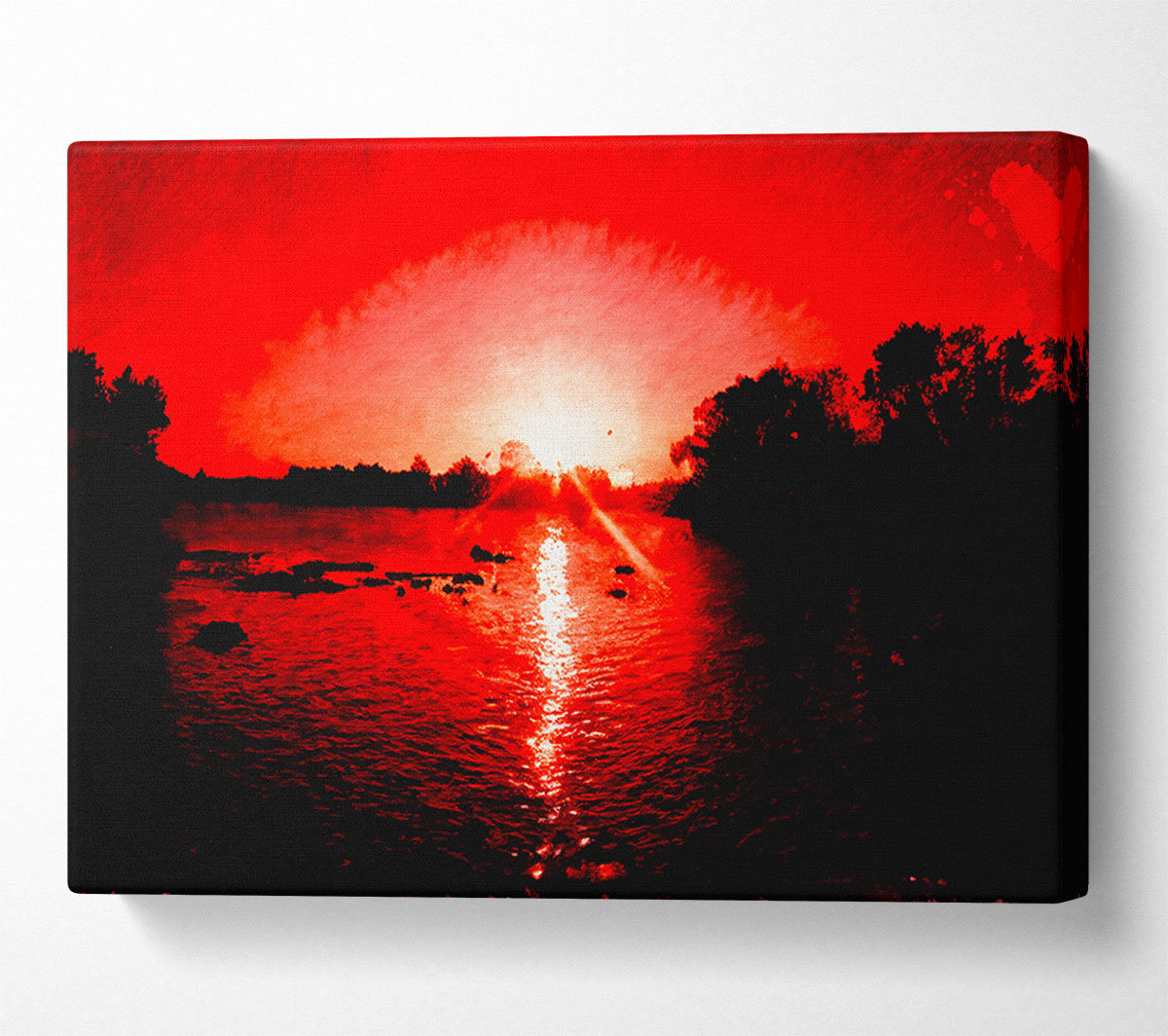 House of Hampton Red Ocean Sun Blaze - Wrapped Canvas Art Prints ...