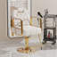 Fauteuil de coiffeur hydraulique à hauteur réglable, fauteuil de salon pivotant, blanc-132049994
