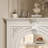 Beige Solid Wood Freestanding Fireplace