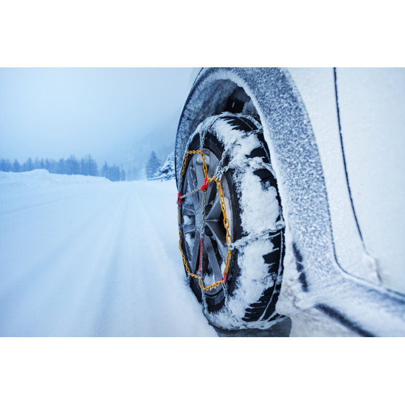 Car With Snow Chains by SerrNovik - Wrapped Canvas Print, 30cm H x 46cm W