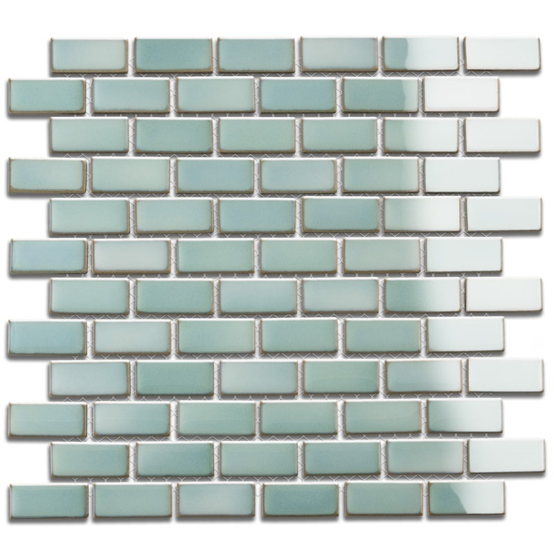 Carreau de mosaïque en porcelaine pour plancher et mur 11-3 / 4 "x 12" Hudson Subway Mint Green, Vert
