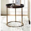 Table-plateau ronde Genoa avec cadre, espresso