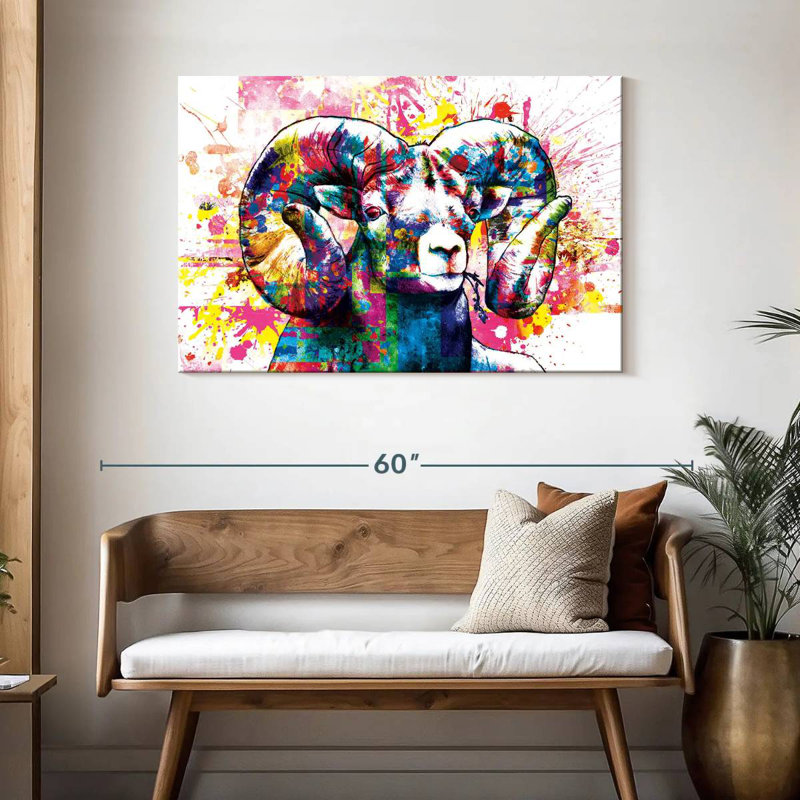 Brampt Ram Paint Splash, 30" H x 45" W