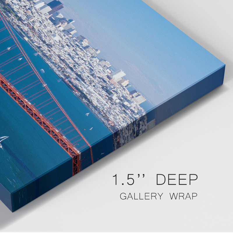 34_San Francisco, tableau panoramique sur toile de qualité supérieure - prêt à être accroché, H 12 po x l 18 po x P 1,5 po