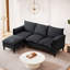 Canapé convertible en L avec repose-pieds et rangement-491038639
