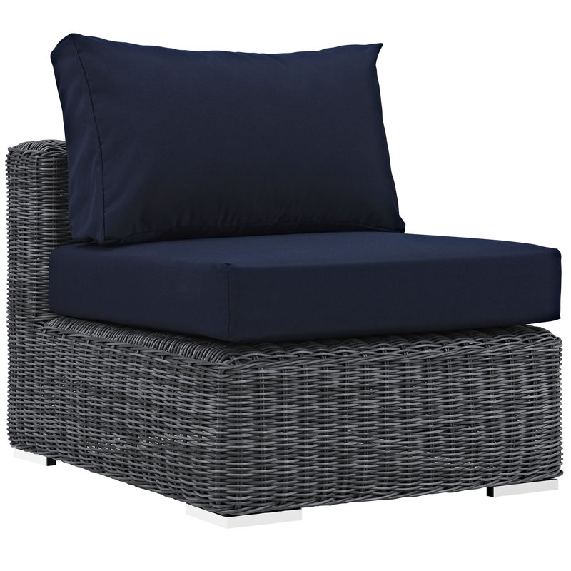 Invite Outdoor Patio Sunbrella Armless, Canvas Navy Sunbrella® Canvas
