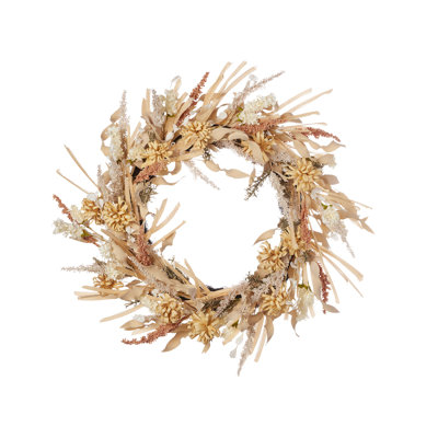 26" Faux Golden Wild Flower Front Door Everyday Wreath