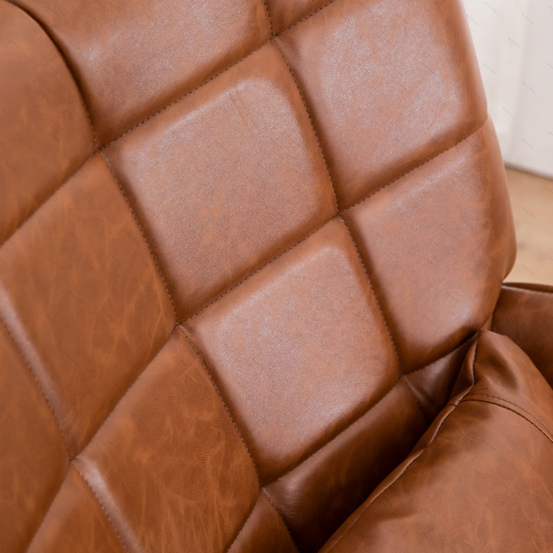 Chaise avec accoudoirs en tissu, Similicuir brun