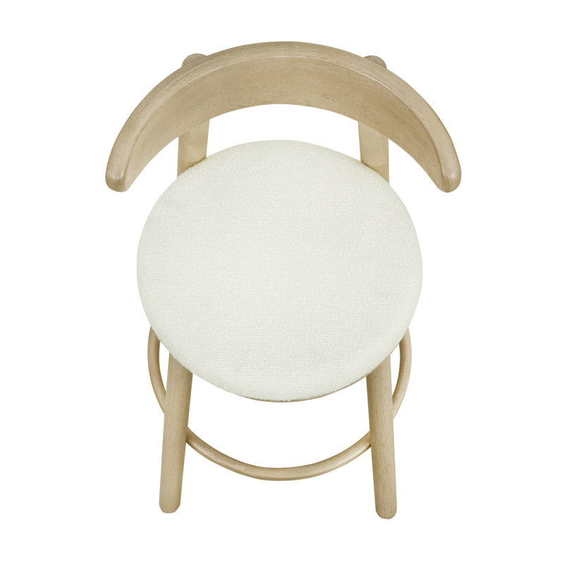 Tabourets de bar rembourrés Mid-Century, Frêne clair