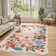 Floral Washable Rugs Non-Slip Soft Rugs for Living Room Bedroom Ultra-Thin Boho Accent Carpet