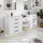 Sharee 84” Double Sink Bathroom Vanity With Makeup Countertop, Double Sink Tops, Zinc Alloy Faucets