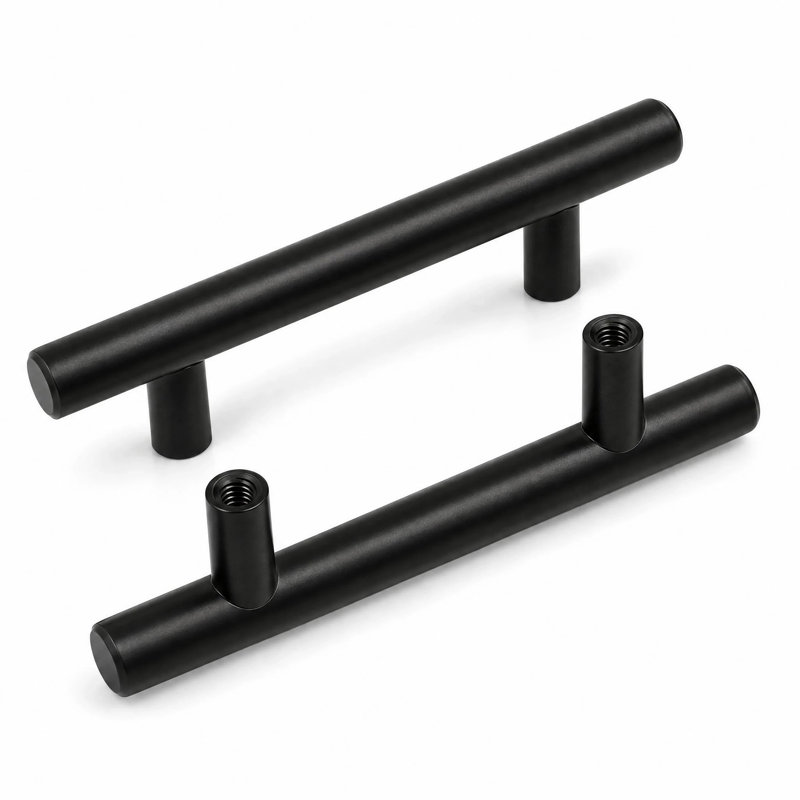 Fitviso 10 Pack 4.25 Inch Center To Center Matte Black Cabinet Pulls(Hole Center: 4.25"(108mm))