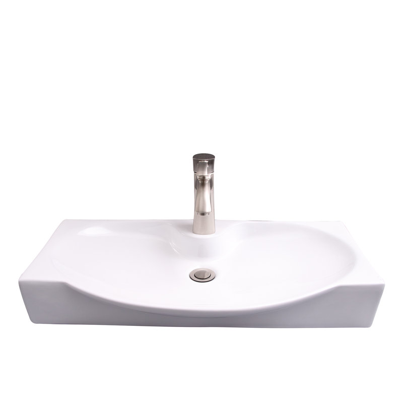 Lavabo de salle de bain mural en porcelaine vitrifiée 28 "Wallace