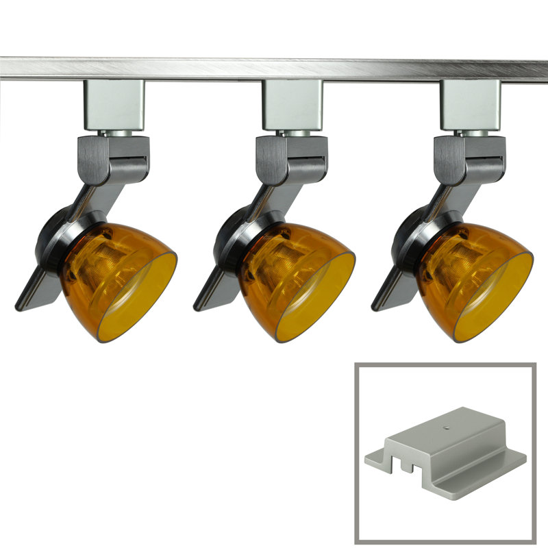 44'' 3 -Light Track Track Kit with Dimmable and Adjustable Head, Clear Yellow