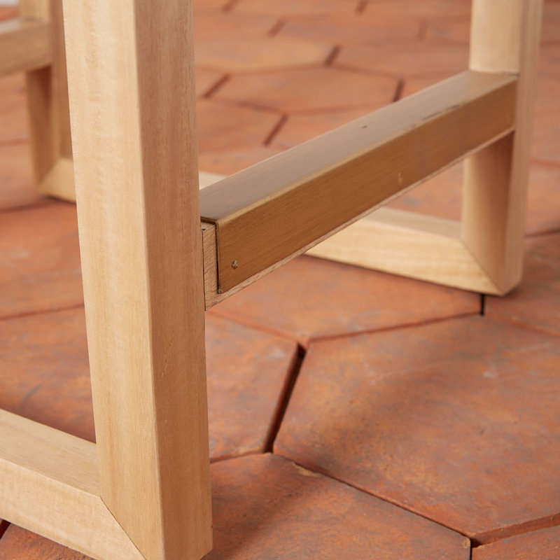 Textura Stool with Solid Wood Frame