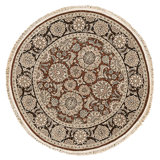 High-Quality Hand-Knotted Wine And Black Area Rug