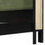 Structure de lit grand avec tête de lit verte, lit en bois massif noir et vert, aucun sommier requis, mobilier de chambre moderne-764909427