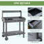 Wooden Potting Bench Work Table with 2 Removable Wheels