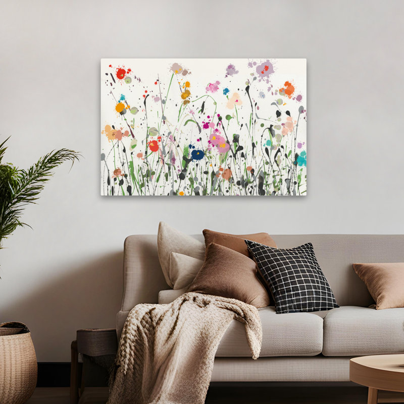 Champ français et fleurs parisiennes rétro III, H 48 po x l 32 po