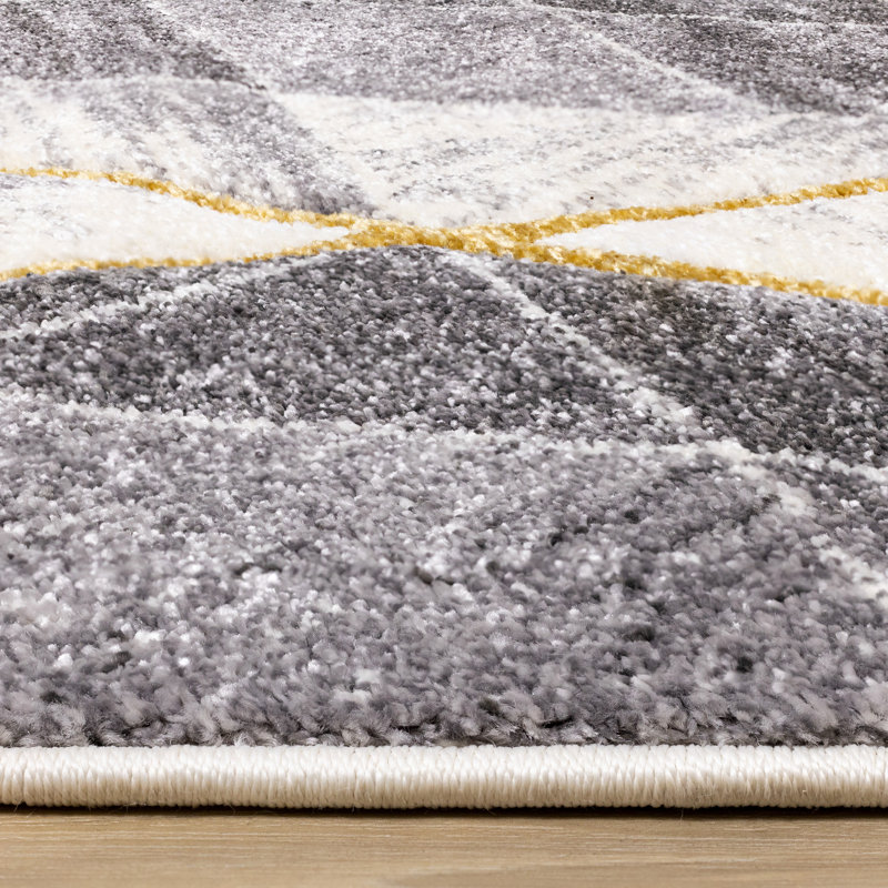Tapis gris / beige Fordyce, Rectangle 2 pi 0 po x 3 pi 7 po