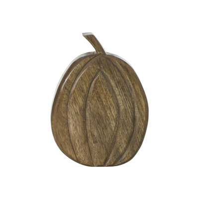 Carved Wooden Pumpkin Distressed 1.5