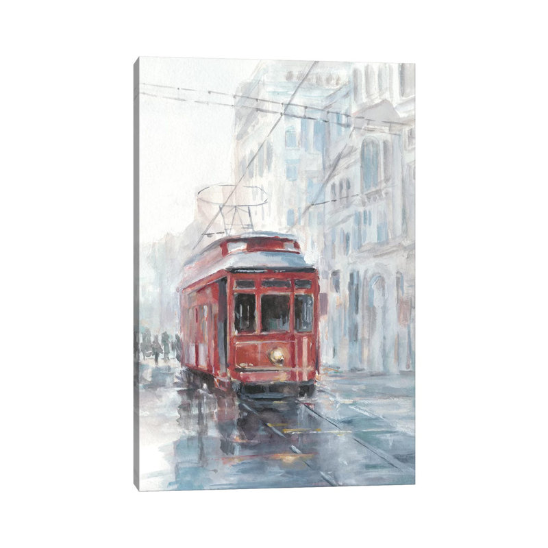 Reproduction d’art « Watercolor Streetcar Study II » par Ethan Harper, Pas de tapis, H 40 po x l 26 po x P 1,5 po