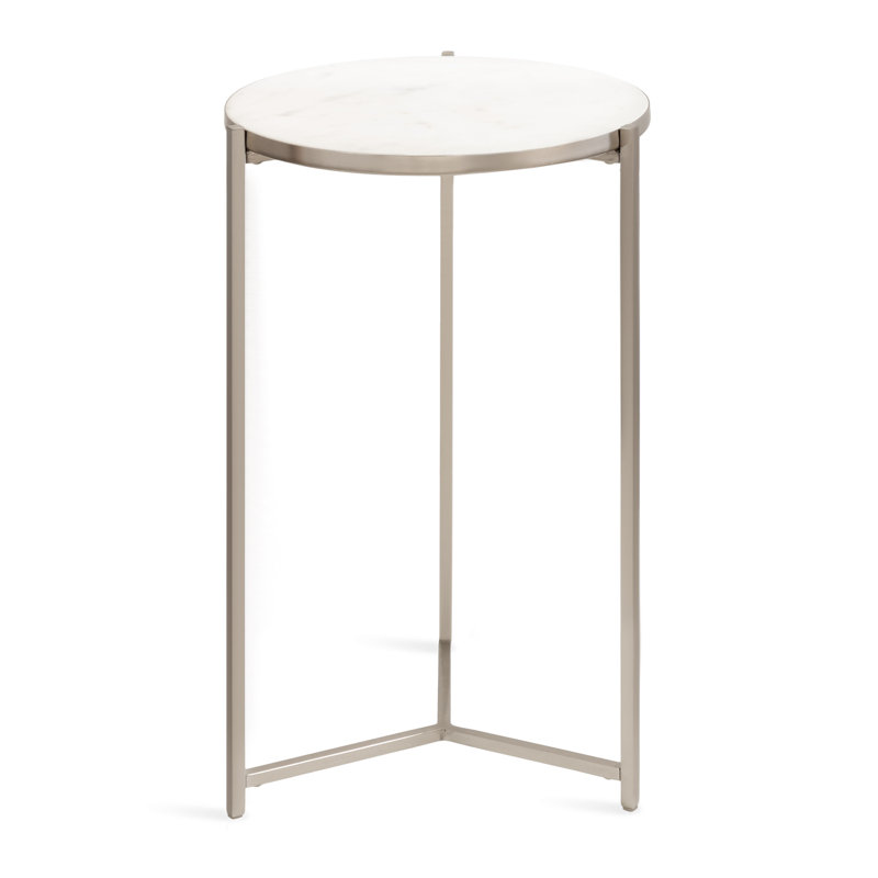 Jameion Marble Top End Table, Chrome