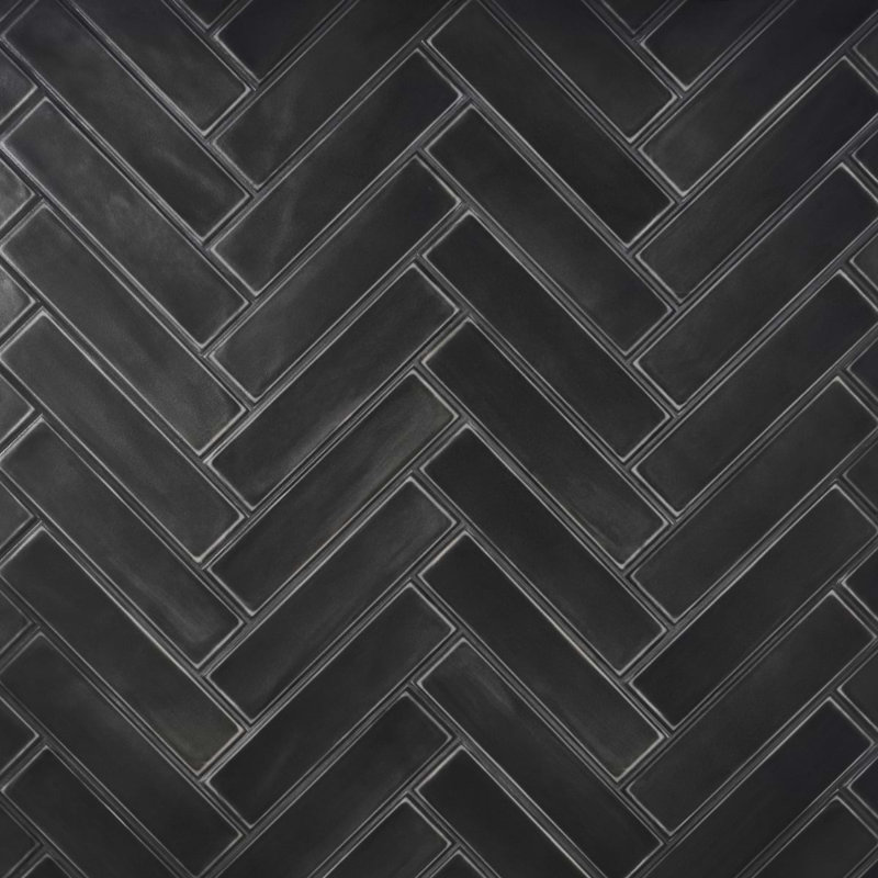 Stacy Garcia ArtBlock 4x16 Matte Porcelain Tile, Nero Black