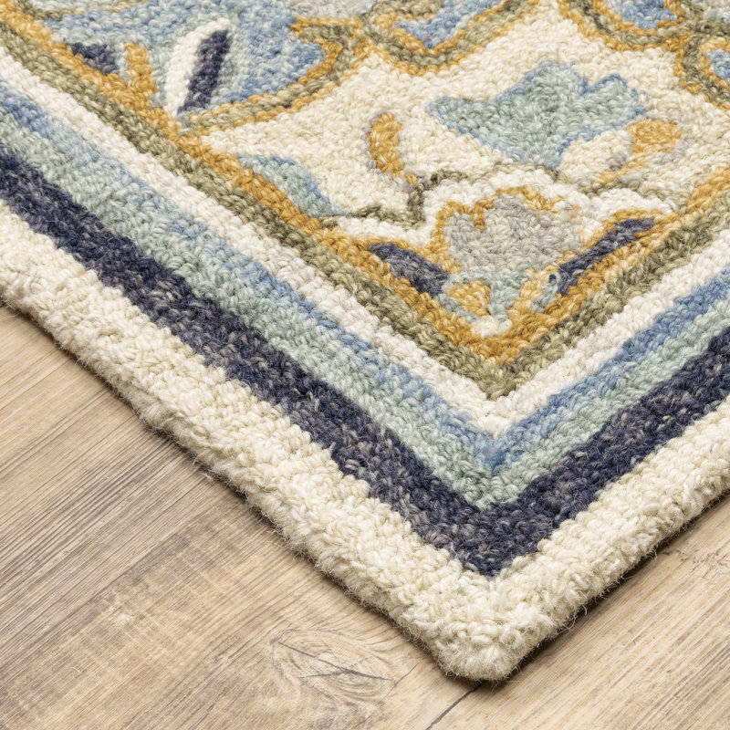 Tapis oriental en laine crocheté à la main Calixta, Rectangle 10 pi x 13 pi