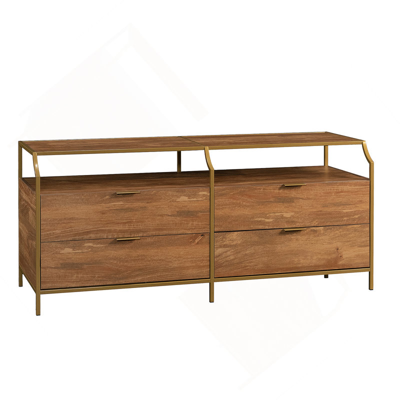 Commode avec tablette ouverte et quatre tiroirs