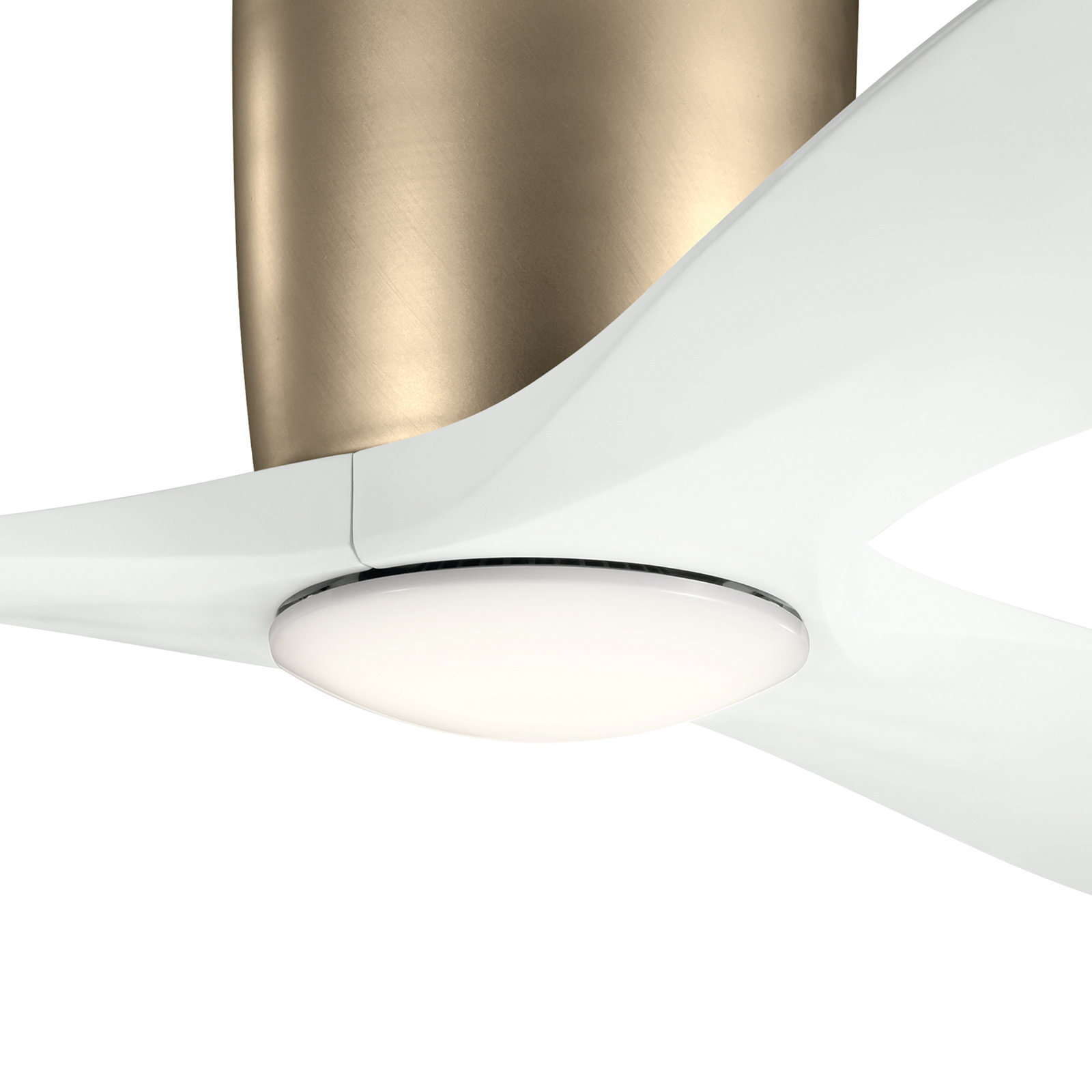 Volos 48'' 3 Blade Ceiling Fan with LED Light Kit, Gold with Matte White Blades