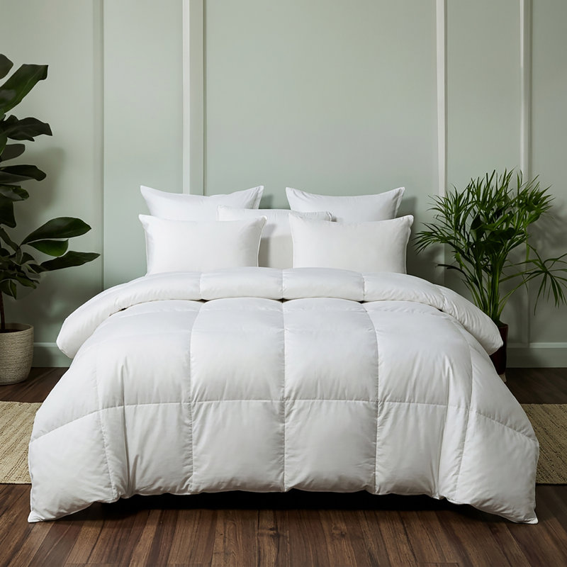 Édredon en duvet d'oie blanche hongrois de luxe 750 avec couche de coton biologique Tencel 300T - super très grand