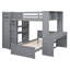 Lit mezzanine simple avec lit autonome, tablettes, bureau et garde-robe-447484477-447484478
