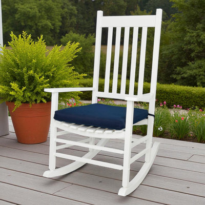 Chaise berçante d'extérieur en bois avec coussin Emjay