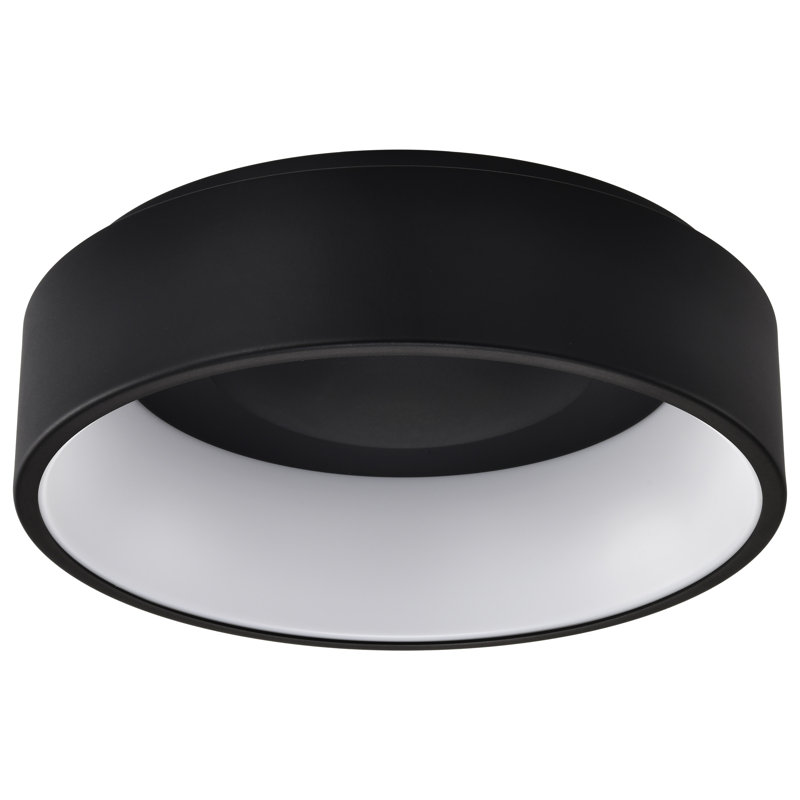 Plafonnier encastré 1 lumière DEL Lucien, Noir, H 6,06 po x l 6,06 po x P 17,75 po
