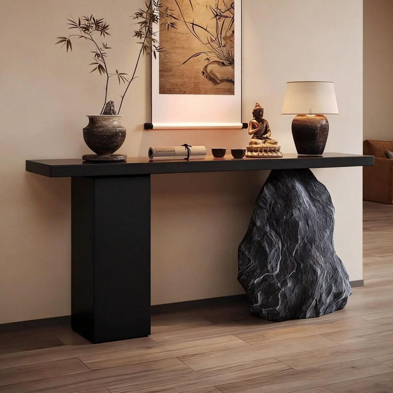 Console de style chinois rétro, 31.5" H x 59" W x 11.8" D