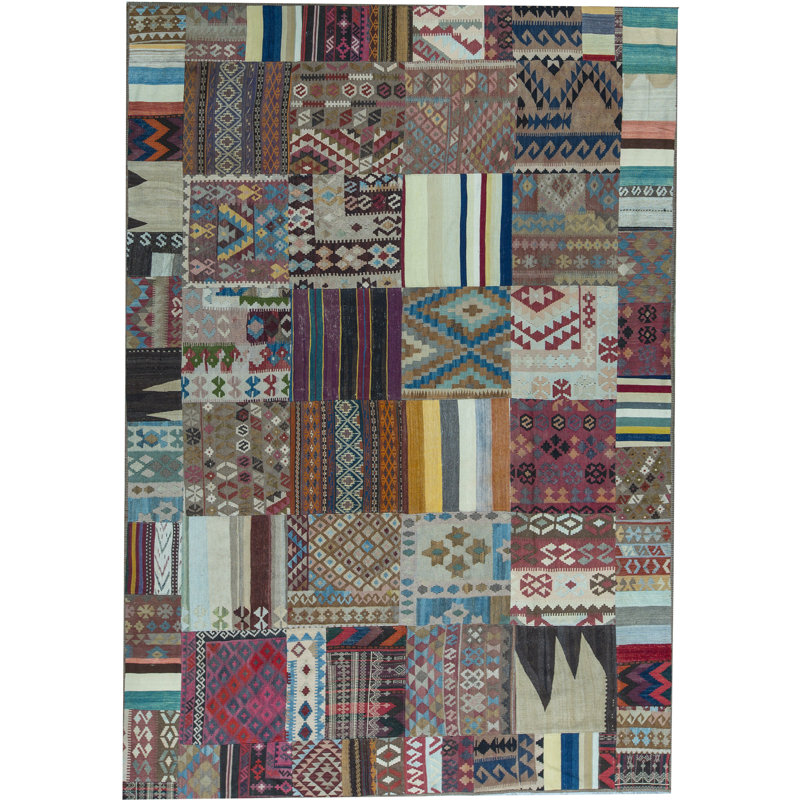 Wool Patchwork Area Rug
